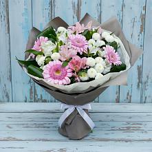 Букет цветов из:  Герберы, Альстромерии и Хризантемы в Тосно