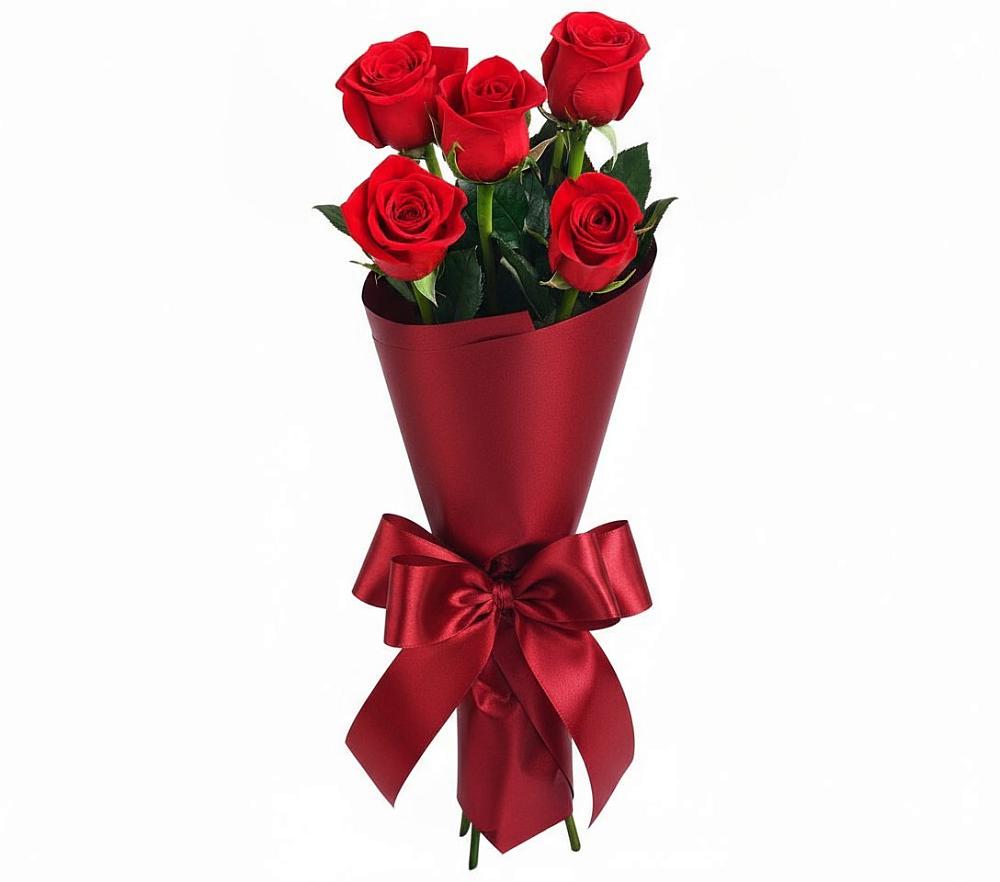 Букет 5 Красных роз Эдлесс Лав в Тосно