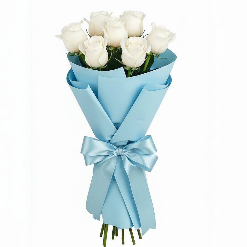 Букет 7 белых роз Проуд в Тосно