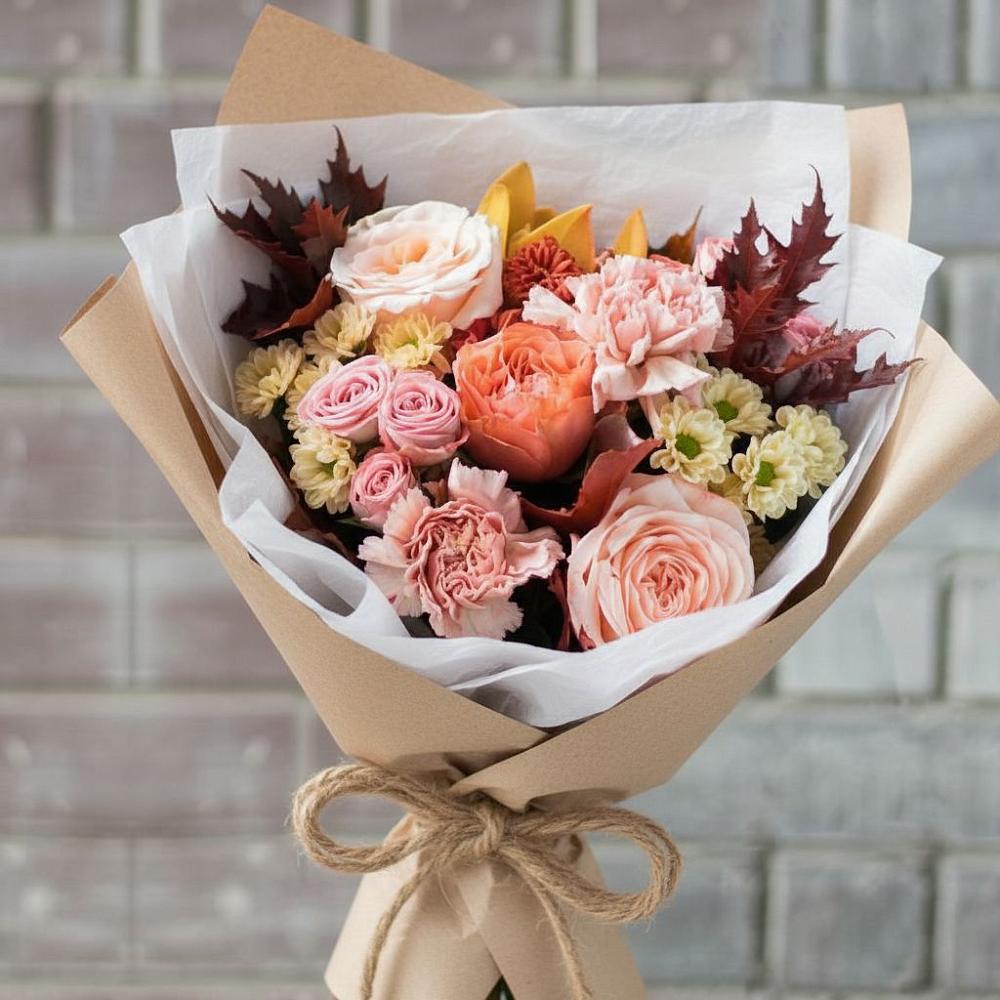 Букет цветов из: Гвоздики, Хризантемы и Розы в Тосно