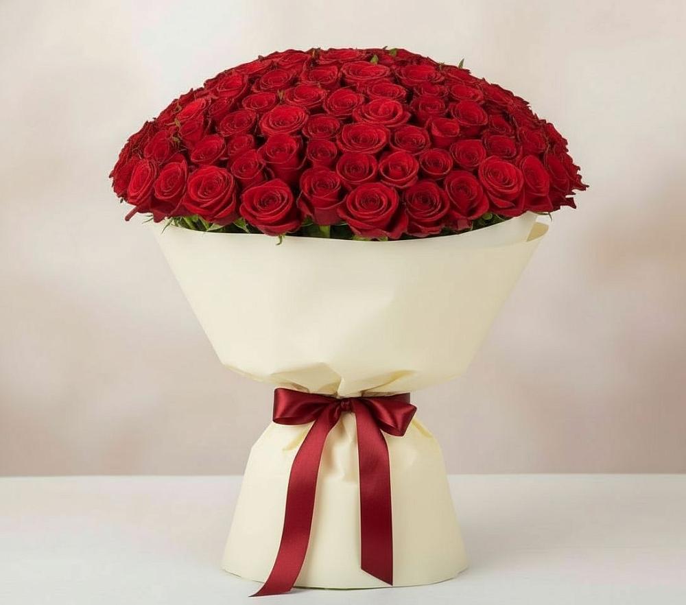 Букет 101 Красная роза Милано в Тосно