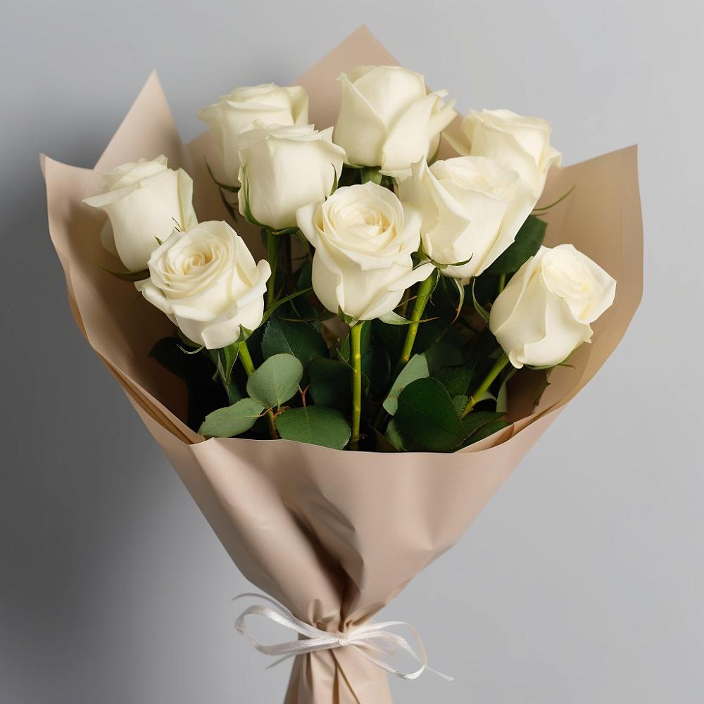 Букет 9 Белых роз Эдлесс Лав в Тосно