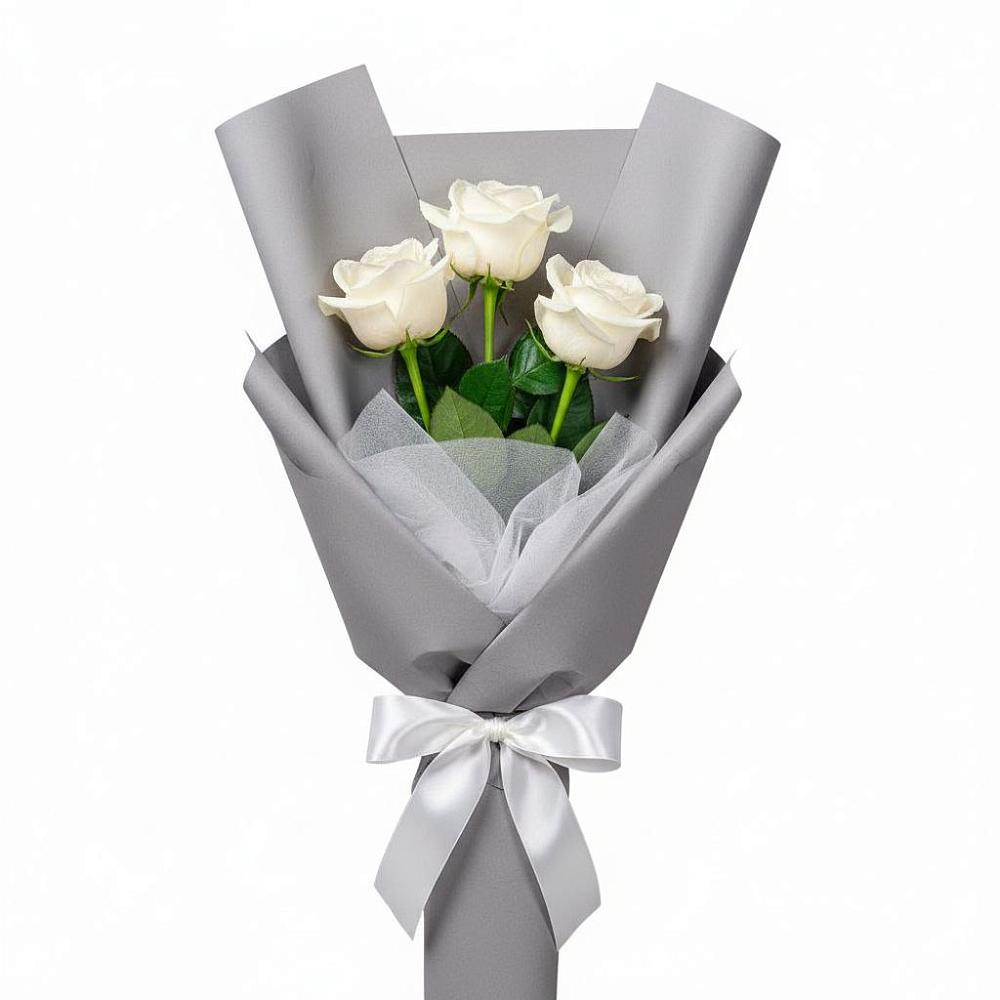 Букет 3 белые розы в Тосно