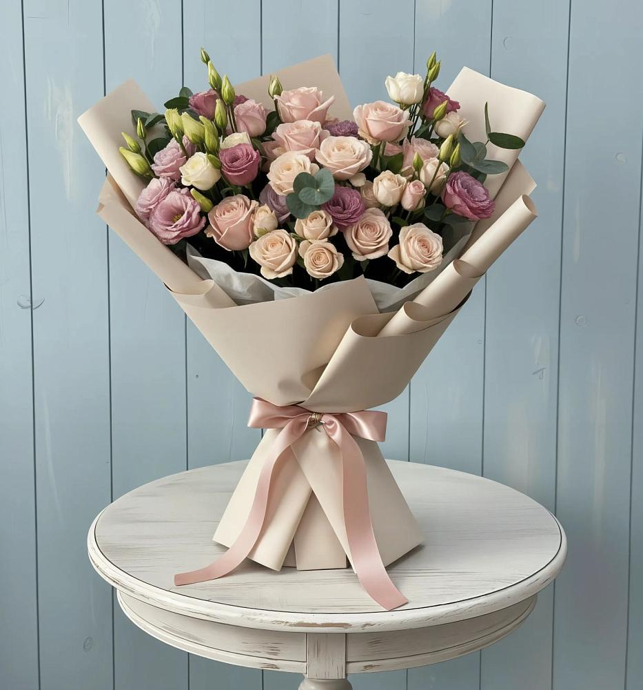 Букет цветов из: Розы и Лизиантусы в Тосно