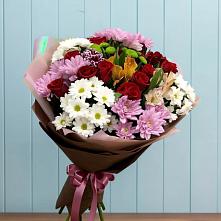 Букет цветов из:  Розы, Хризантемы и Альстромерии в Тосно