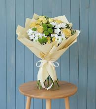 Букет цветов из:  Хризантемы и Розы #REPLACE_PRED# Тосно