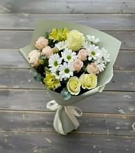 Букет цветов из:  Альстромерии, Розы и Хризантемы в Тосно