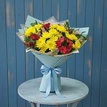 Букет цветов из:  Альстромерии и Хризантемы в Тосно