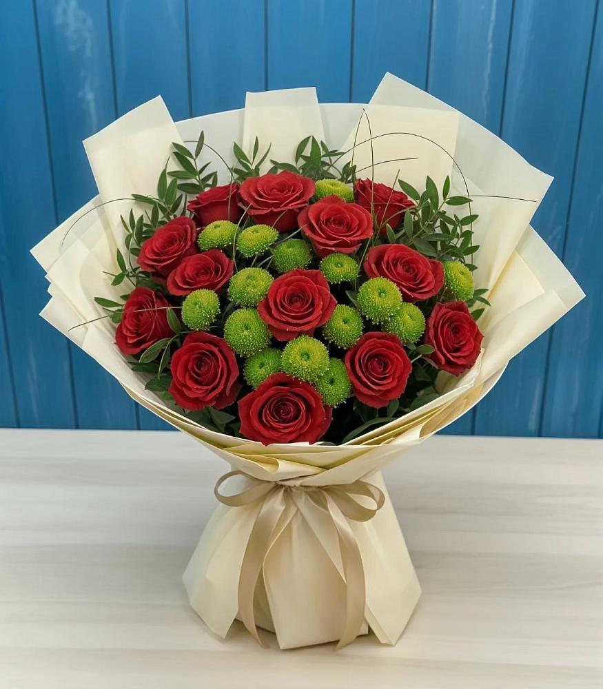 Букет цветов из: Розы и Хризантемы в Тосно